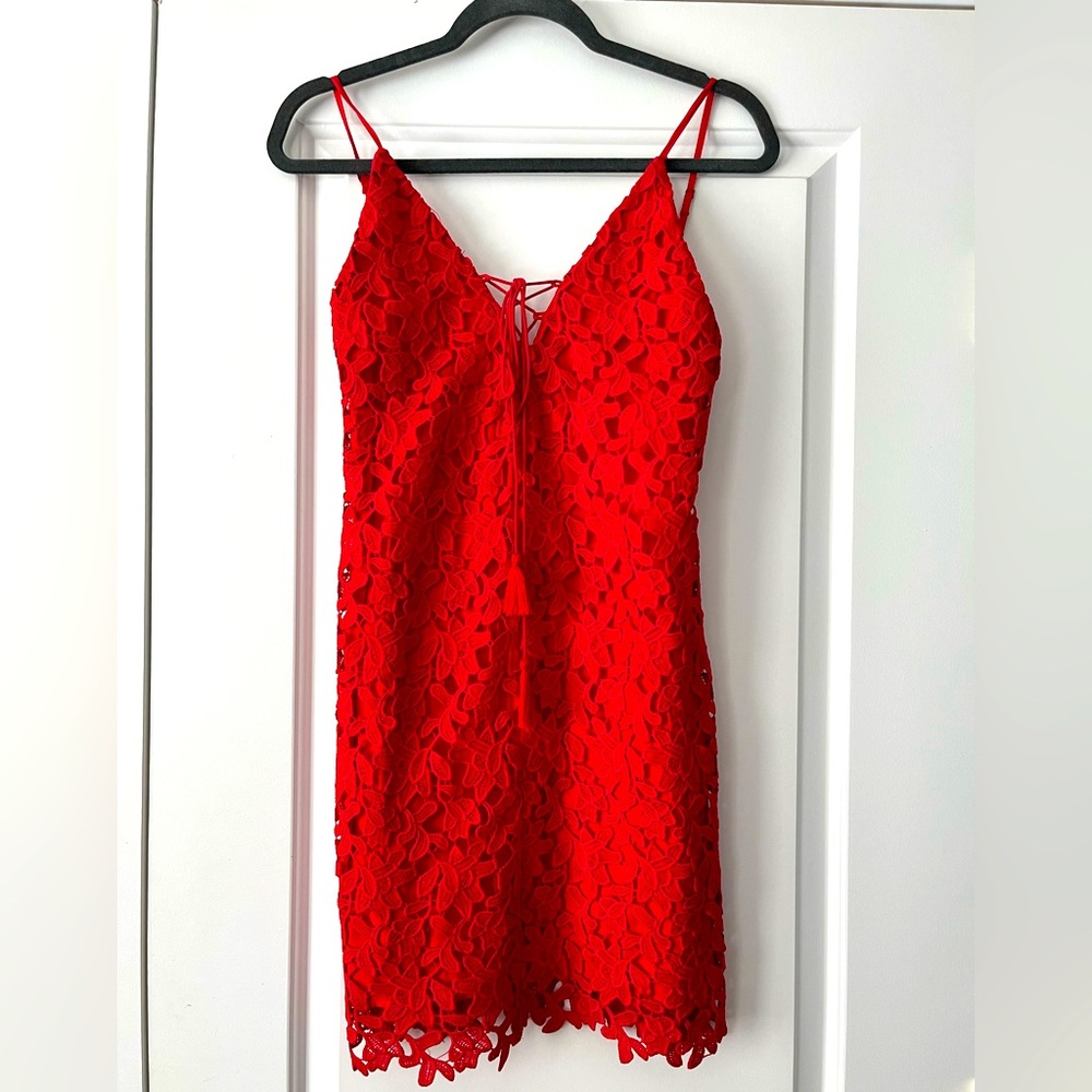 NWOT - TJD Red Laced Mini Dress : Size S